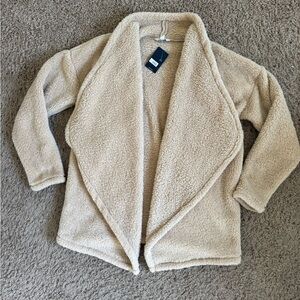 NWT Lucky Brand Beige Sherpa Outerwear Women’s size Medium